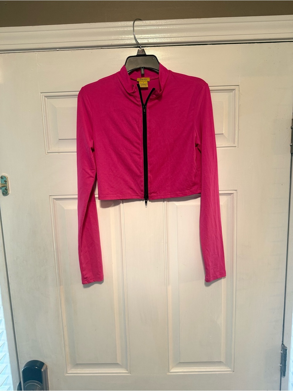 Daisy Hot Pink Cropped Zip Jacket